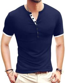 img 4 attached to 👕 Men's Casual T-Shirt: Ranberone Sleeve Henley Clothing