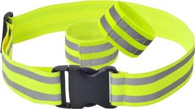 img 3 attached to Reflective Elastic Waist Belt Band with Buckle Clip and Two Reflective Strips - Ideal for Cycling, Biking, Walking, Jogging, Running Gear, and Outdoor Sports