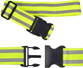 img 1 attached to Reflective Elastic Waist Belt Band with Buckle Clip and Two Reflective Strips - Ideal for Cycling, Biking, Walking, Jogging, Running Gear, and Outdoor Sports