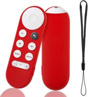 🔴 enhanced silicone cover replacement for chromecast with google tv 2020 voice remote control - premium red protective case logo