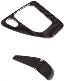 img 4 attached to 🚗 Eiseng Car Carbon Fiber Gear Shift Box Control Panel Frame Cover Trim and Gear Shift Knob Head Trim for 3 Series E90 E92 E93 2006-2011 - High Quality Carbon Fiber Accessories