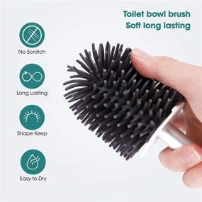 img 2 attached to 🚽 White Wall-Mounted Toilet Brush and Holder Set with Soft Bristles, Removable Drawer and Diatom Mud Pad - 2 Pack