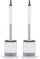 🚽 white wall-mounted toilet brush and holder set with soft bristles, removable drawer and diatom mud pad - 2 pack logo