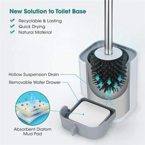 img 3 attached to 🚽 White Wall-Mounted Toilet Brush and Holder Set with Soft Bristles, Removable Drawer and Diatom Mud Pad - 2 Pack