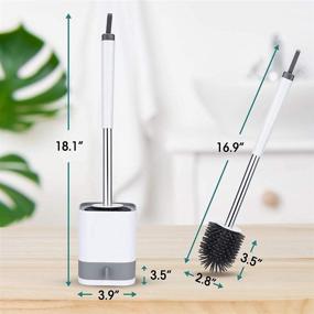 img 1 attached to 🚽 White Wall-Mounted Toilet Brush and Holder Set with Soft Bristles, Removable Drawer and Diatom Mud Pad - 2 Pack