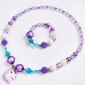 img 2 attached to 💎 Colorful G C Princess Necklace Bracelet - Boost Your Style