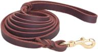 🐶 8-foot leather braided dog leash - genuine cowhide rope for medium and large dogs training and walking - soft and durable logo