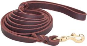 img 4 attached to 🐶 8-Foot Leather Braided Dog Leash - Genuine Cowhide Rope for Medium and Large Dogs Training and Walking - Soft and Durable