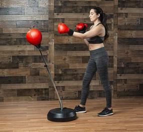 img 3 attached to 🥊 Height Adjustable Freestanding Punching Bag with Stand - Boxing Speed Bag for Teens & Adults: Ideal for MMA Training, Boxing Exercise, Stress Relief & Fitness - High-Quality Boxing Equipment and Workout Gear