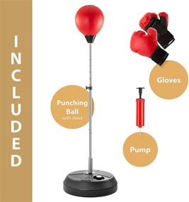 img 2 attached to 🥊 Height Adjustable Freestanding Punching Bag with Stand - Boxing Speed Bag for Teens & Adults: Ideal for MMA Training, Boxing Exercise, Stress Relief & Fitness - High-Quality Boxing Equipment and Workout Gear