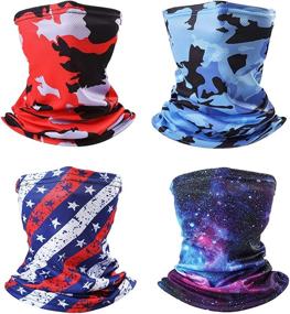 img 4 attached to 🏻 SG SUGU Kids Neck Gaiter Face Mask Set - 4-Pack Children's Neck Gaiters, Scarf Bandanas for Outdoor Activities - Washable