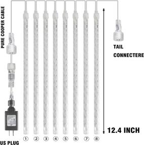 img 3 attached to 🌠 FUNPENY Meteor Shower Rain Lights: Mesmerizing 288 LED Christmas Icicle Snow Falling Lights in Blue for Outdoor Holiday Decorations