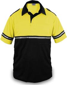 img 1 attached to 👕 Enhanced Visibility and Functionality: Two Tone Bike Patrol Shirt with Reflective Stripes and Zipper Pocket