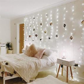 img 4 attached to 🌟 LE LED Twinkle Curtain Lights, 9.8x9.8ft, 306 Cool White LEDs, 8 Modes, Plug-in Decorative String Lights for Indoor & Outdoor, Bedroom, Party, Wedding Backdrop, Patio Décor, and More