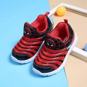 img 2 attached to WZHKIDS Spider Man Running Sneakers Caterpillar Boys' Shoes via Sneakers