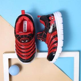 img 3 attached to WZHKIDS Spider Man Running Sneakers Caterpillar Boys' Shoes via Sneakers