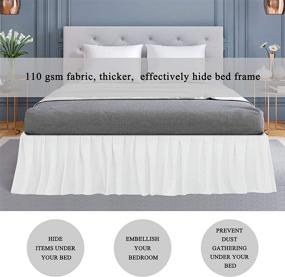 img 2 attached to 🛏️ PiccoCasa Ruffled Bed Skirt: Hotel Quality Polyester Brushed, Wrinkle and Fade Resistant, 16-Inch Drop, Twin Snow White