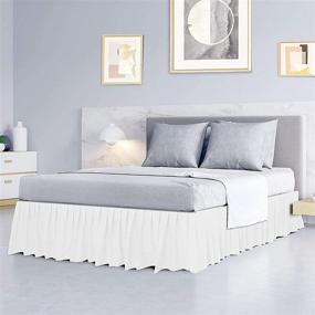 img 3 attached to 🛏️ PiccoCasa Обрамленная кровать: отельное качество полиэстер Brushed, устойчива к морщинам и выцветанию, 16-дюймовый подъем, Twin Snow White