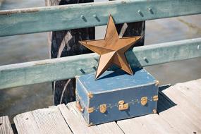 img 2 attached to 12-Inch Rust-Brown Tin Star Pocket Container by Craft Outlet Inc