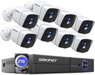 📷 система видеонаблюдения smonet 5mp с жестким диском на 2 тб, 8x 2560tvl камерами для помещений и открытого воздуха, проводная домашняя система наблюдения на 8 каналов с функцией обнаружения движения, влагозащита и ночное видение (2021 новый выпуск) логотип
