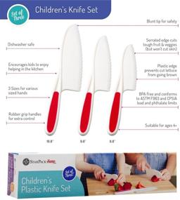 img 3 attached to Nylon Kitchen Knife Set (3 Piece) by StarPack - Ideal for Children, Lettuce Preparation, and Safe Kitchen Usage