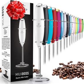 img 4 attached to Zulay Original Milk Frother Handheld Foam Maker - Perfect Latte & Coffee Whisk Drink Mixer for Cappuccino, Frappe, Matcha, Hot Chocolate by Milk Boss (Frosted White)