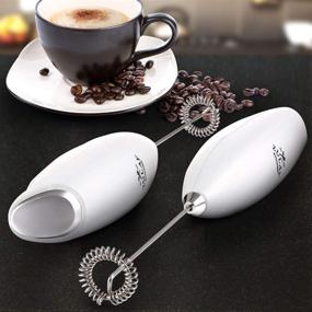 img 2 attached to Zulay Original Milk Frother Handheld Foam Maker - Perfect Latte & Coffee Whisk Drink Mixer for Cappuccino, Frappe, Matcha, Hot Chocolate by Milk Boss (Frosted White)