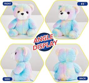 img 2 attached to 🌈 Glow Guards 8'' Musical Light up Rainbow Plush Teddy Bear: LED Stuffed Animal Bed Pillow for Kids