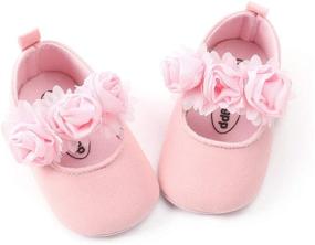 img 1 attached to 🌸 ENERCAKE Soft Sole Floral Infant Mary Jane Flats - Baby Girl Shoes for Baptism Dresses