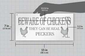 img 2 attached to Beware of Chickens: Real Peckers Stencil for Painting Chicken Coop Wood Sign