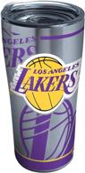 🏀 tervis nba los angeles lakers stainless steel insulated tumbler cup - 20oz, triple wall design, keeps drinks cold & hot logo