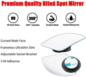 img 1 attached to Ampper HD Glass Frameless Blind Spot Mirror, Adjustable Stick-On Convex Wide Angle Rear View Mirror for Car Blind Spot, Pack of 2