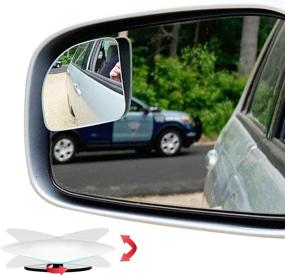 img 4 attached to Ampper HD Glass Frameless Blind Spot Mirror, Adjustable Stick-On Convex Wide Angle Rear View Mirror for Car Blind Spot, Pack of 2