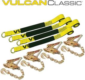 img 3 attached to 🚗 VULCAN Car Tie Downs - Lasso Style with Chain Anchors - 2 Inch x 96 Inch, 4 Pack - Classic Yellow - 3,300 Pound Safe Working Load - Enhanced SEO