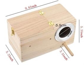 img 2 attached to 🐦 PINVNBY Parakeet Nest Box - Wood Bird House for Lovebirds, Parrotlets Mating - Breeding Box (L:9.85.35.3 inch)