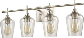 img 1 attached to 🪞 Vintage Brushed Nickel Finish 4-Light Wall Sconces for Bathroom Vanity Mirror