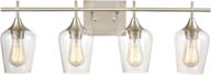 🪞 vintage brushed nickel finish 4-light wall sconces for bathroom vanity mirror логотип