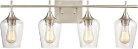 img 4 attached to 🪞 Vintage Brushed Nickel Finish 4-Light Wall Sconces for Bathroom Vanity Mirror