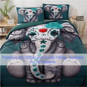 img 4 attached to 2-Piece Elephant Print Comforter Set for Teens Boys and Girls - Cute Animal Design Bedding, Perfect Elephant Gift - Ultra Soft Microfiber - Elephant Twin Size Comforter Bedding Collections+