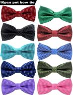 colorful polka dot victhy pet bow tie: adorable collar butterfly knot for dogs/cats/other pets logo