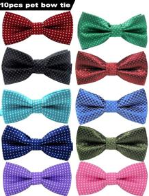 img 4 attached to Colorful Polka Dot VICTHY Pet Bow Tie: Adorable Collar Butterfly Knot for Dogs/Cats/Other Pets