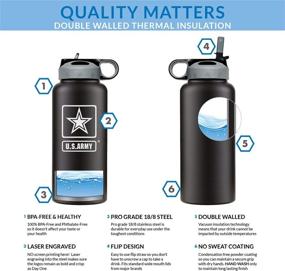 img 3 attached to 🍶 Ultimate 32oz Army Double Wall Vacuum Insulated Stainless Steel Water Bottle