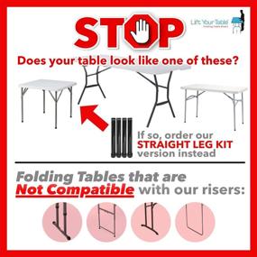 img 2 attached to Lift Your Table Leg Extensions: Boost Your Wishbone/Bent 🪑 Leg Folding Table to Counter Height with Hard Foot Support