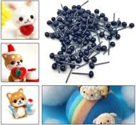 👁️ otrmax 300-piece artificial glass eyes kits, mini black beans needle type eyes ball for puppets dolls crafts diy accessories - 3 sizes, 100pcs per size logo
