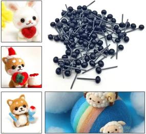 img 1 attached to 👁️ OTRMAX 300-Piece Artificial Glass Eyes Kits, Mini Black Beans Needle Type Eyes Ball for Puppets Dolls Crafts DIY Accessories - 3 Sizes, 100pcs per Size