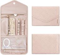 bagsmart travel jewelry organizer roll - foldable case for rings, necklaces, bracelets, earrings - soft pink - ideal for journeys логотип