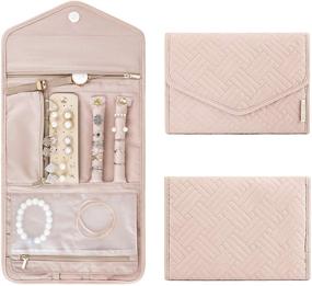 img 4 attached to BAGSMART Travel Jewelry Organizer Roll - Foldable Case for Rings, Necklaces, Bracelets, Earrings - Soft Pink - Ideal for Journeys