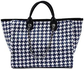 img 1 attached to 👜 Designer Ladies Large Tote Purses: Stylish Houndstooth Handbags for Women – Perfect Shoulder Bag for Work