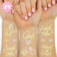 🎉 xo, fetti bachelorette party tattoos - sparkling metallic styles for bride tribe and maid of honor - perfect bridal shower favors and decorations - 24 designs logo