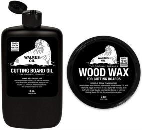 img 2 attached to 🔪 WALRUS OIL - Cutting Board Oil and Wood Wax Set: Ideal for Cutting Boards, Butcher Blocks, Spoons, and Bowls. 100% Food-Safe Enhancement.